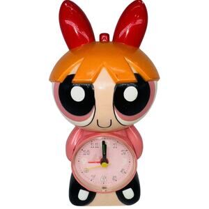 Vintage Y2K Blossom The Powerpuff Girls Plastic Figurine 8" As Is Alarm Clock